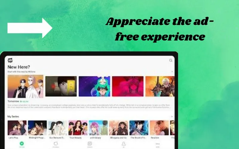 Webtoon Ads free experience