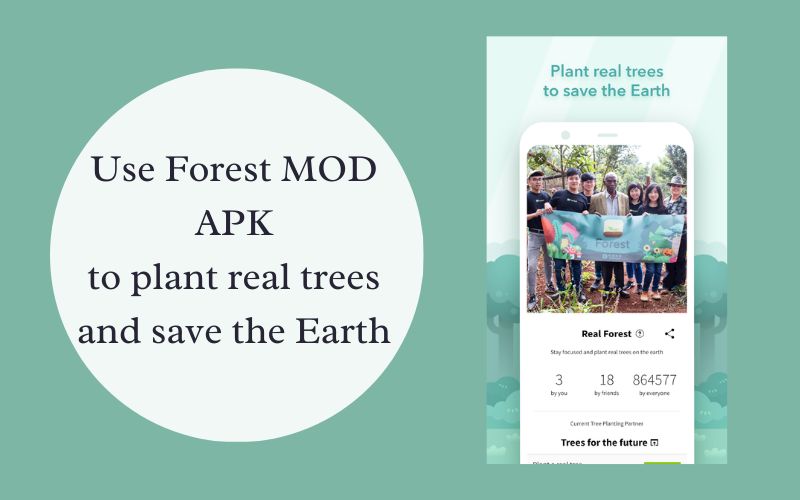 Use Forest Mod APK to plant real trees