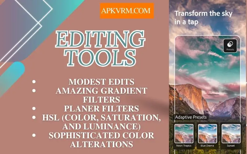 Editing tools of Adobe Lightroom